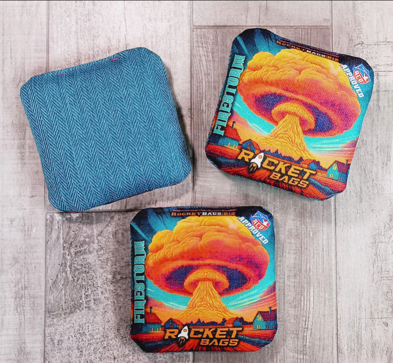 ACO Approved FireStorm Teal Pro Cornhole Bags