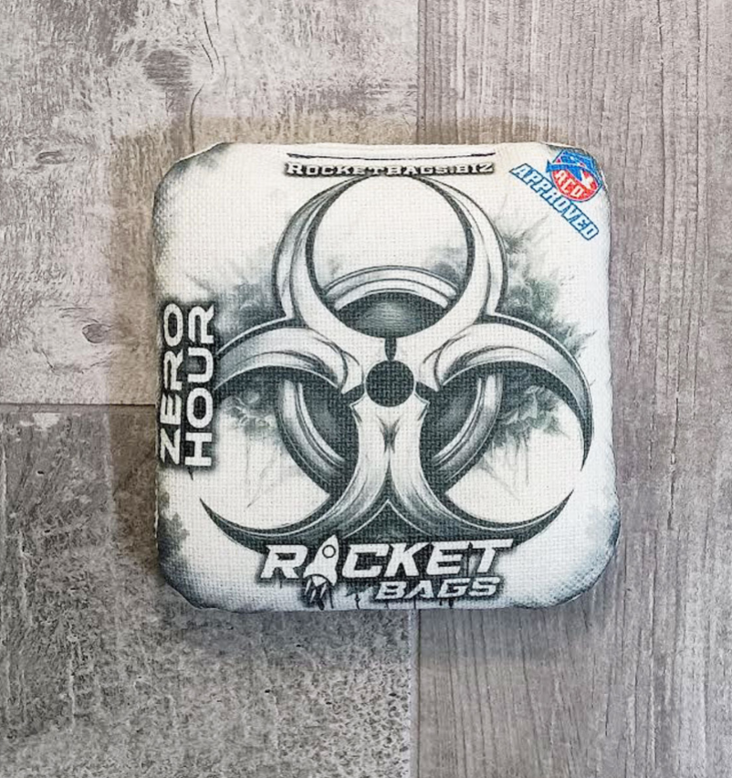 White Out Zero Hour ACO Stamped Cornhole Bags