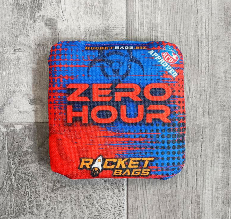 Red Zero Hour ACO Stamped Carpet Cornhole Bags