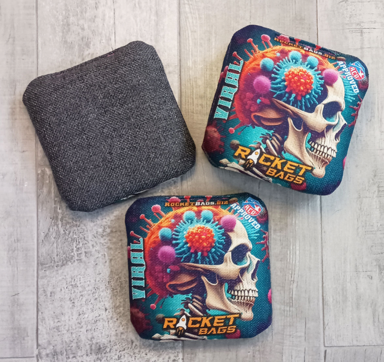 Viral Skull - Carpet Cornhole Bags ACO Approved