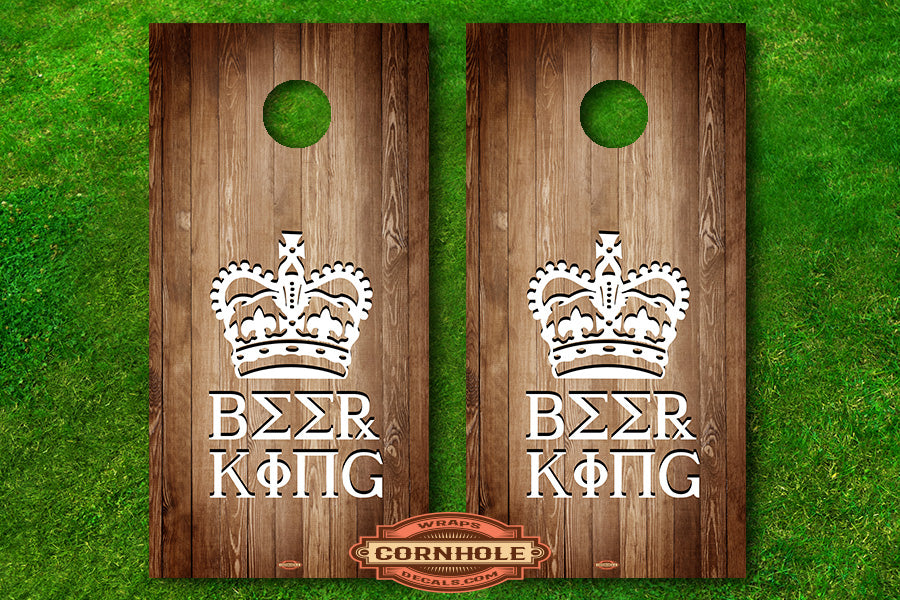 Beer King Cornhole decal wrap